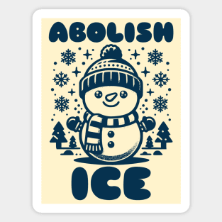 Abolish ICE Retro Vintage Snowman Political Satire Magnet